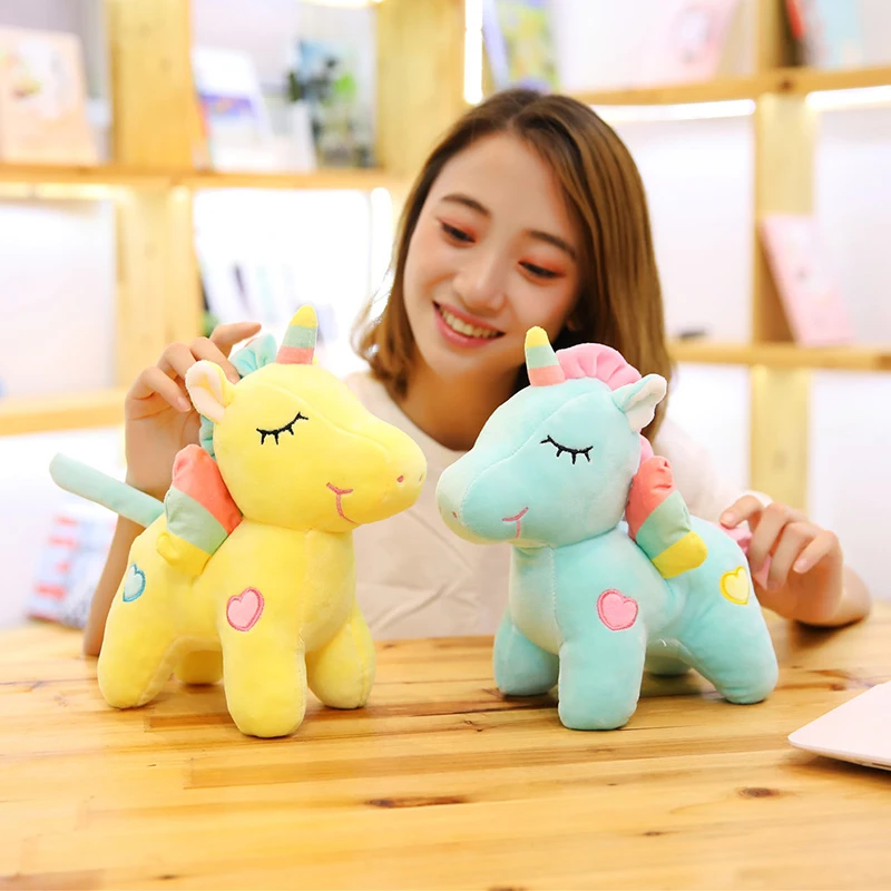 

27-45cm Plush Toy Soft Unicorn Doll Appease Sleeping Pillow Kids Room Decor Toy For Children Pupil Christmas Halloween Present