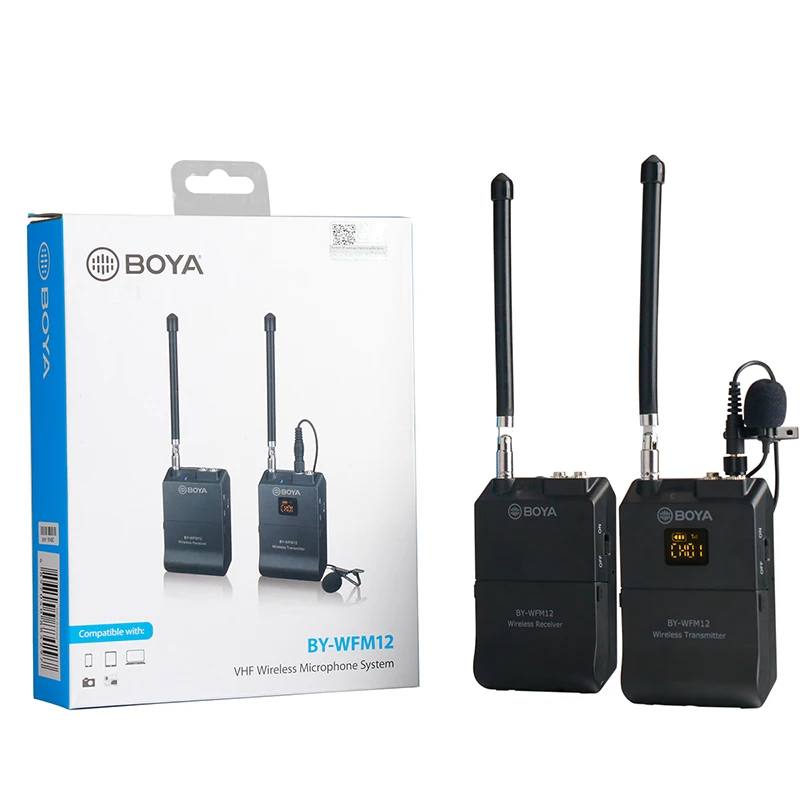 BOYA BY-WFM12 Профессиональный VHF беспроводной микрофон системы для iPhone Canon DSLR видеокамеры Аудио рекордер PK WM4 BY-WM4