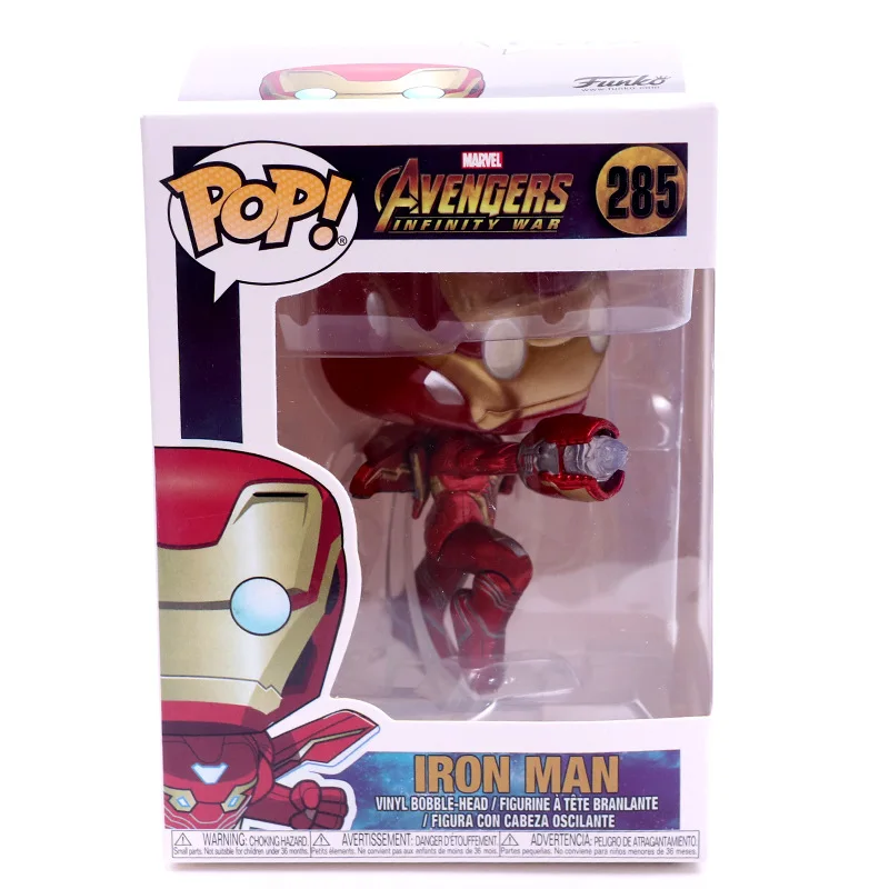 With box FUNKO POP Marvel Мстители 3-Infinite War Человек-паук Грут Железный человек-рейтеон фигурка Коллекционная модель игрушки для подарка - Цвет: With box