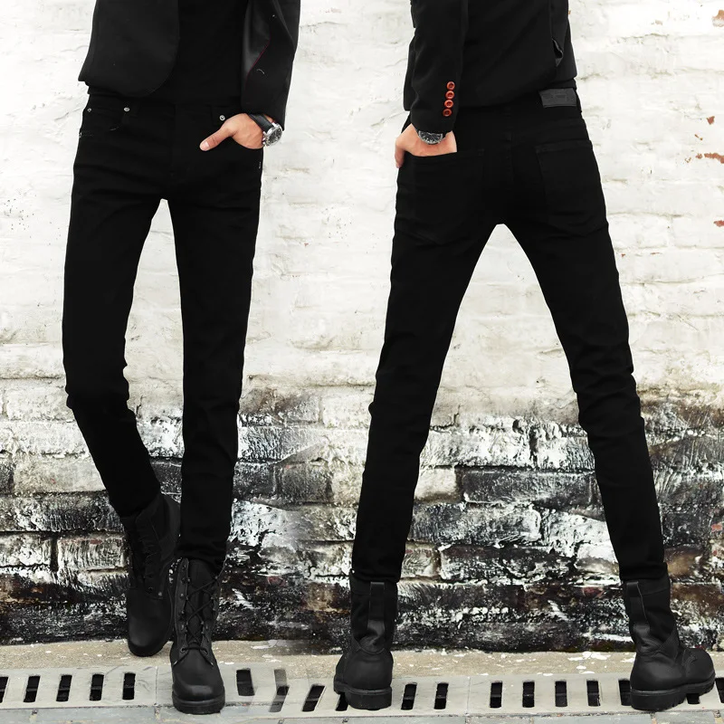 Мужские хлопковые облегающие брюки повседневные зауженные карандаш для