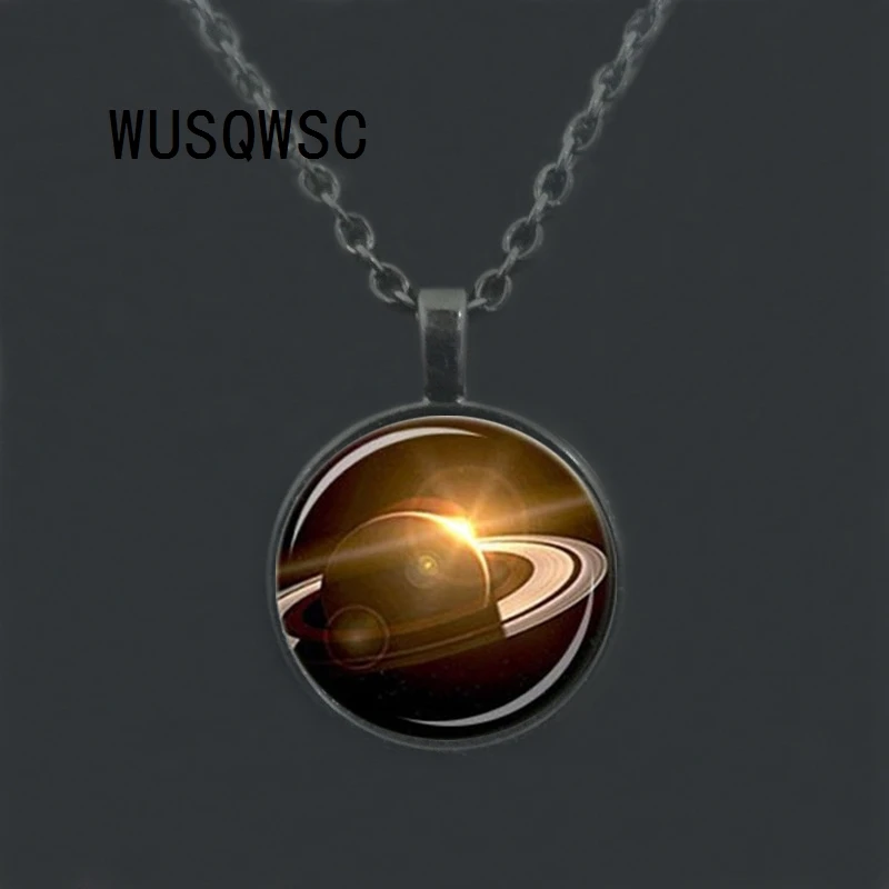WUSQWSC оптовая продажа художественный стиль фото кулон с кабошоном планета Сатурн