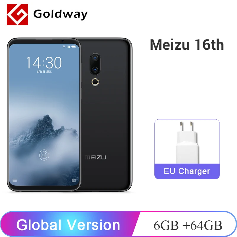 Глобальная версия Meizu 16th 16 Ом 6 ГБ Оперативная память 64 Гб Встроенная память Snapdragon 845 Octa Core 6,0 дюймов смартфон в-Экран мобильный телефон с определением отпечатка пальца