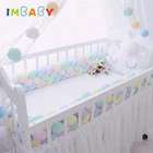IMBABY, 4 косички, 2,2 м, с узлом, мягкая детская кровать, бампер в кроватку, боковая косичка для новорожденных, защитная кроватка, бампер, декор для детской комнаты