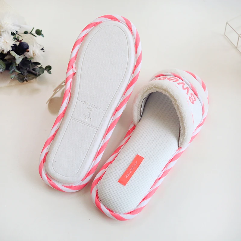 

Autumn Winter Women Home Slippers Indoor Bedroom House Solid Soft Bottom Plush Warm Fur Slippers Flats