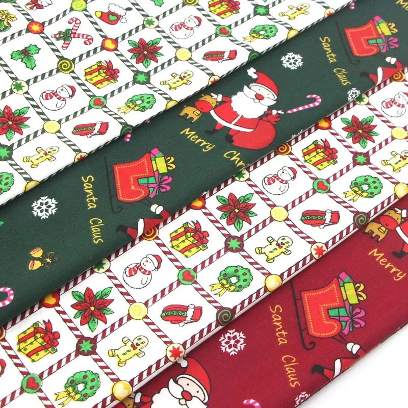 40x50cm Christmas Series Cotton Fabric Diy Sewing Quilting Doll Kid Cloth Handmade Needlework Material Telas To Patchwork D20 | Дом и сад