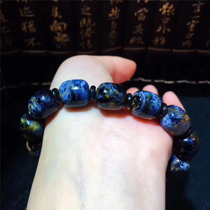 Natural Namibia Pietersite Bracelet Blue GemstoneStretch Healing Anniversary Gift 11.6x11mm Round Beads Fashion AAAAA | Украшения и