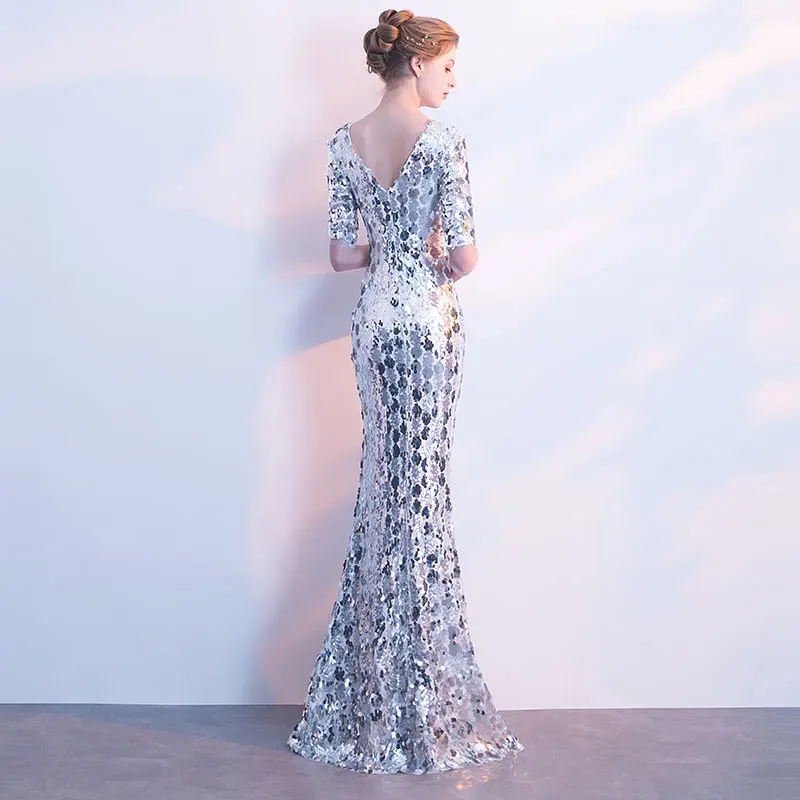FADISTEE Новое поступление пикантные вечерние платья Vestido de Festa ТРАПЕЦИЕВИДНОЕ платье для выпускного вечера; Robe De Soiree Половина рукава блесток кружева