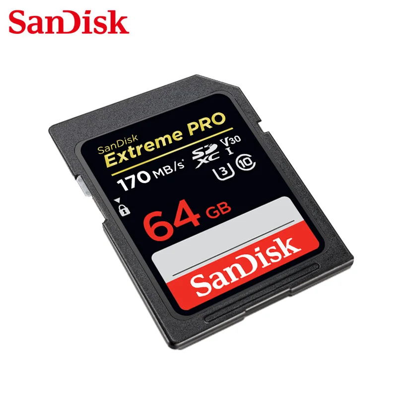 Карта памяти SanDisk Extreme Pro SD 128 ГБ 64 SDHC SDXC UHS-I класс 10 95 м/с 32 Гб поддержка U3 4K для