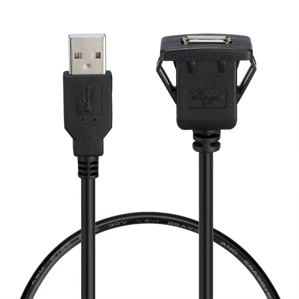 Удлинительный кабель USB с разъемом Папа мама для крепления на панель AUX