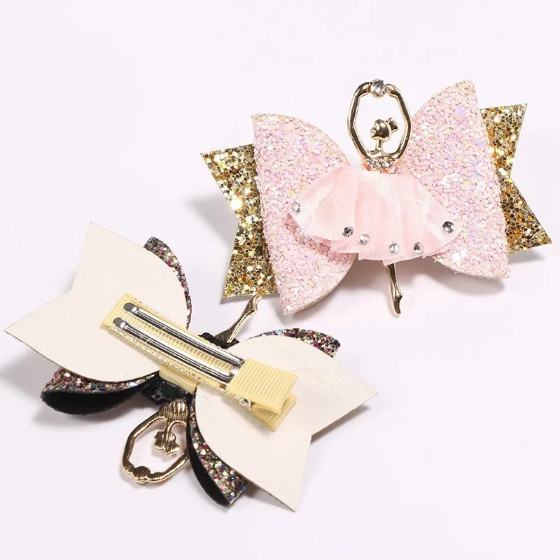 1 Pcs Cute shining Ballet Bowknot Baby Girl Rhinestone Infant Hair Accessory Clips Hairpin Headwear Children Newborn Kids Dance | Детская