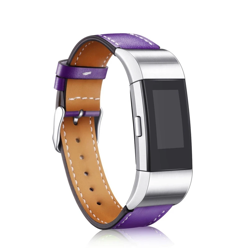YUEDAER, кожаный ремешок, для браслета Fitbit Charge 2, сменный, умный, для фитнеса, ремешок на запястье, металлический каркас для Fitbit Charge2