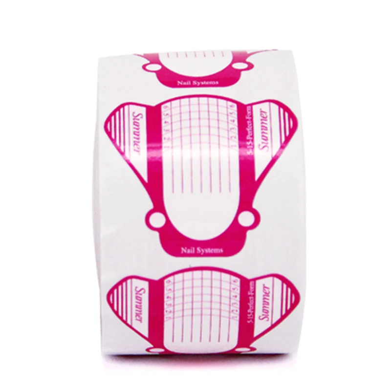 

Hot Sale 100pcs Nail Art Tips Extension Forms Guide French Rose DIY Tool Acrylic UV Gel Tools