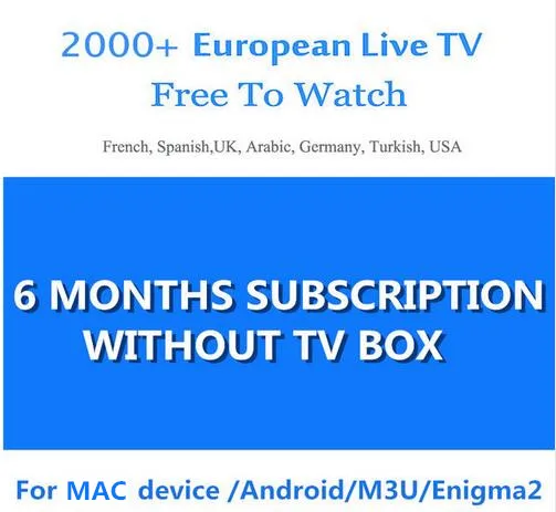 6 month subscription 1 год Европейский IP tv подписка 4K Android tv box Italia французский Испания Швеция голландский Арабский IP tv X96 Android 7,1 Smart tv box - Цвет: 6 month subscription