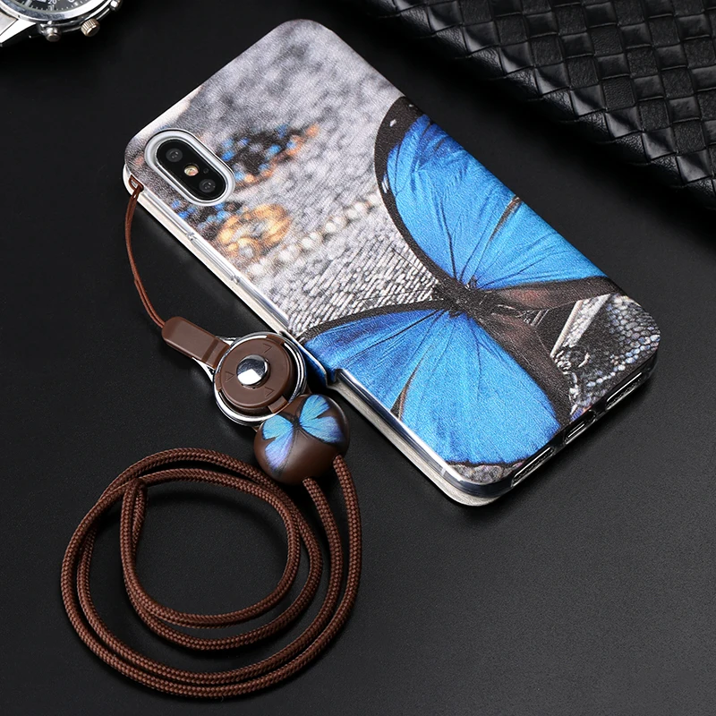 Кожаный чехол книжка с рисунком бабочки цветка башни для телефона Xiaomi Mi 8 Pro Lite