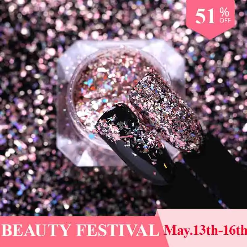 BORN PRETTY nail Flakies голографические блестки лазерные розовые золотые порошки пайетки DIY маникюр Дизайн ногтей украшение 1 коробка