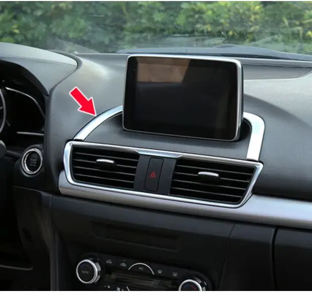 

ACCESSORIES FIT FOR MAZDA 3 AXELA BM 2014 2015 2016 CENTER DASHBOARD NAVI NAVIGATION PANEL CHROME COVER TRIM FRAME GARNISH