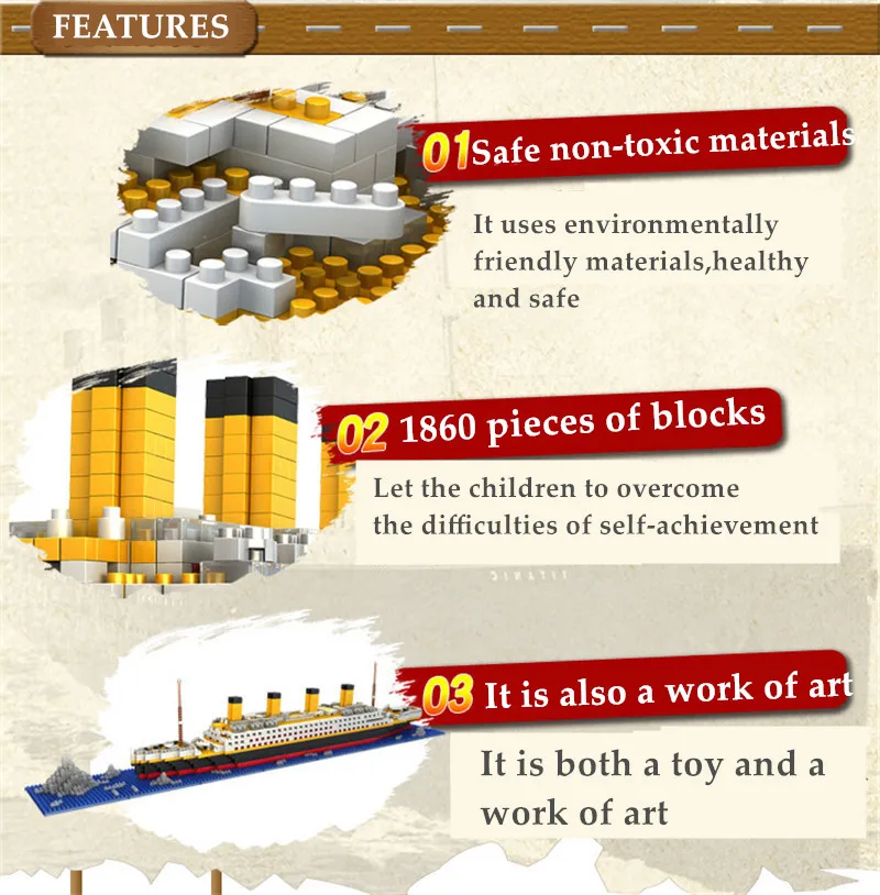 1860 шт., корабельная модель, лодка, не подходит для RS titanic, наборы круизов, сделай сам, строительные алмазные блоки, набор, детские игрушки, рождественские подарки