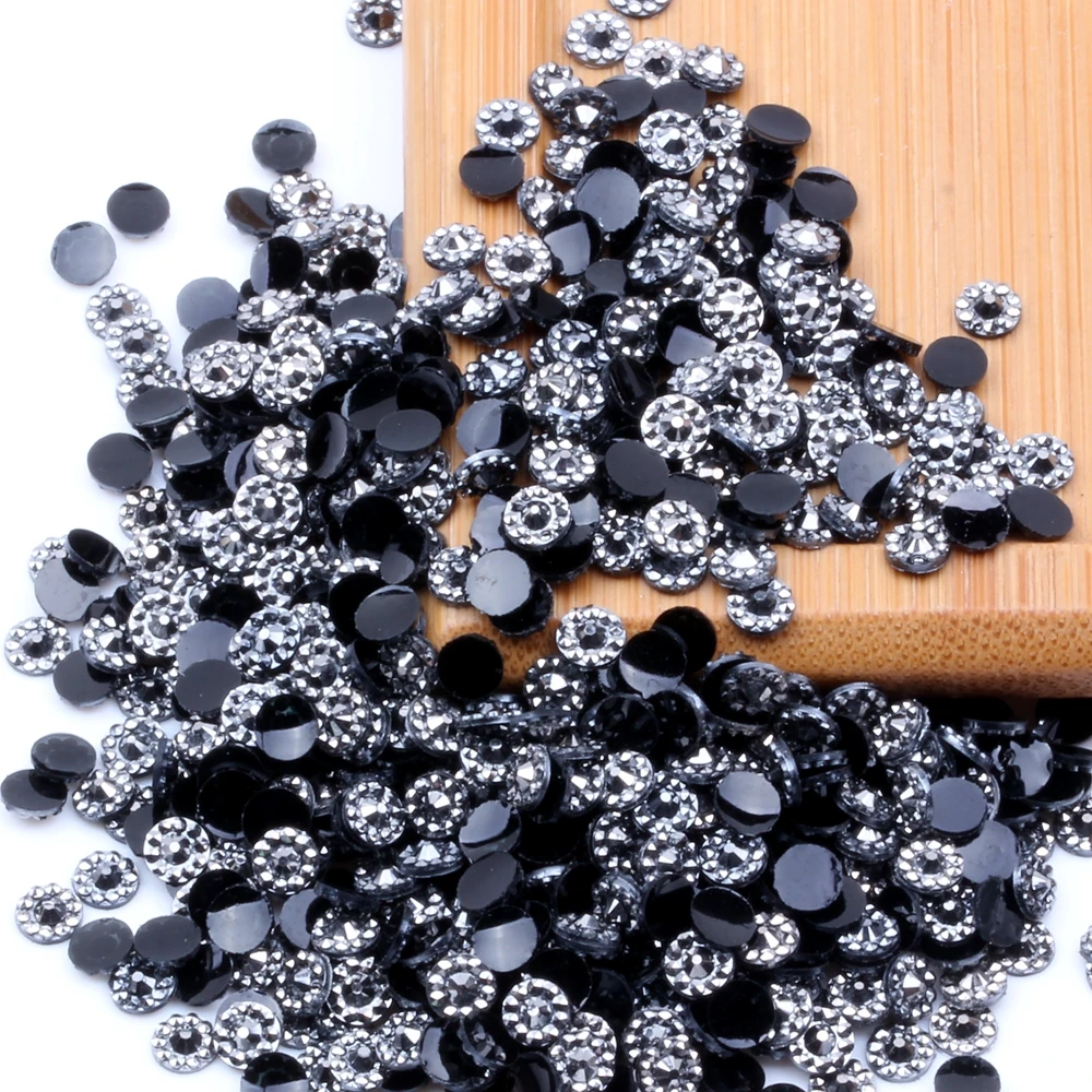 17HEMATITE 200 шт 6 мм Подсолнух желе базовый цвет, каучуковый Rhinesstones Flatback клей на 3D украшение для ногтей DIY телефон Ремесло Ювелирные изделия камни - Цвет: 17HEMATITE