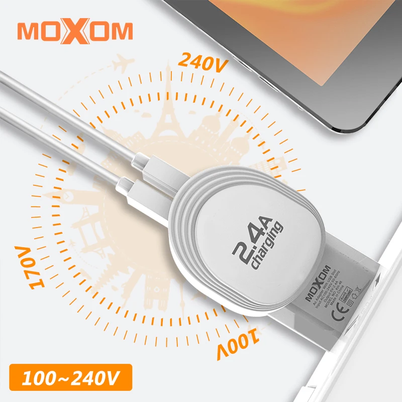 Зарядное устройство MOXOM зарядное USB адаптер EU настенное для путешествий