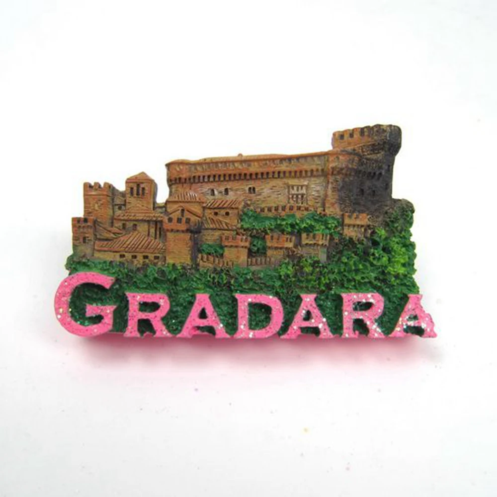Италия Gradara туристические сувенирные магниты на холодильник красочные ручной работы 3D смолы холодильник магнитные наклейки домашний декор украшения