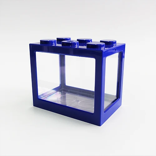 blue Аквариумный мини прозрачный USB светодиодный золотой рыбки Betta аквариумный орнамент черный красный белый цвет настольное украшение - Цвет: blue