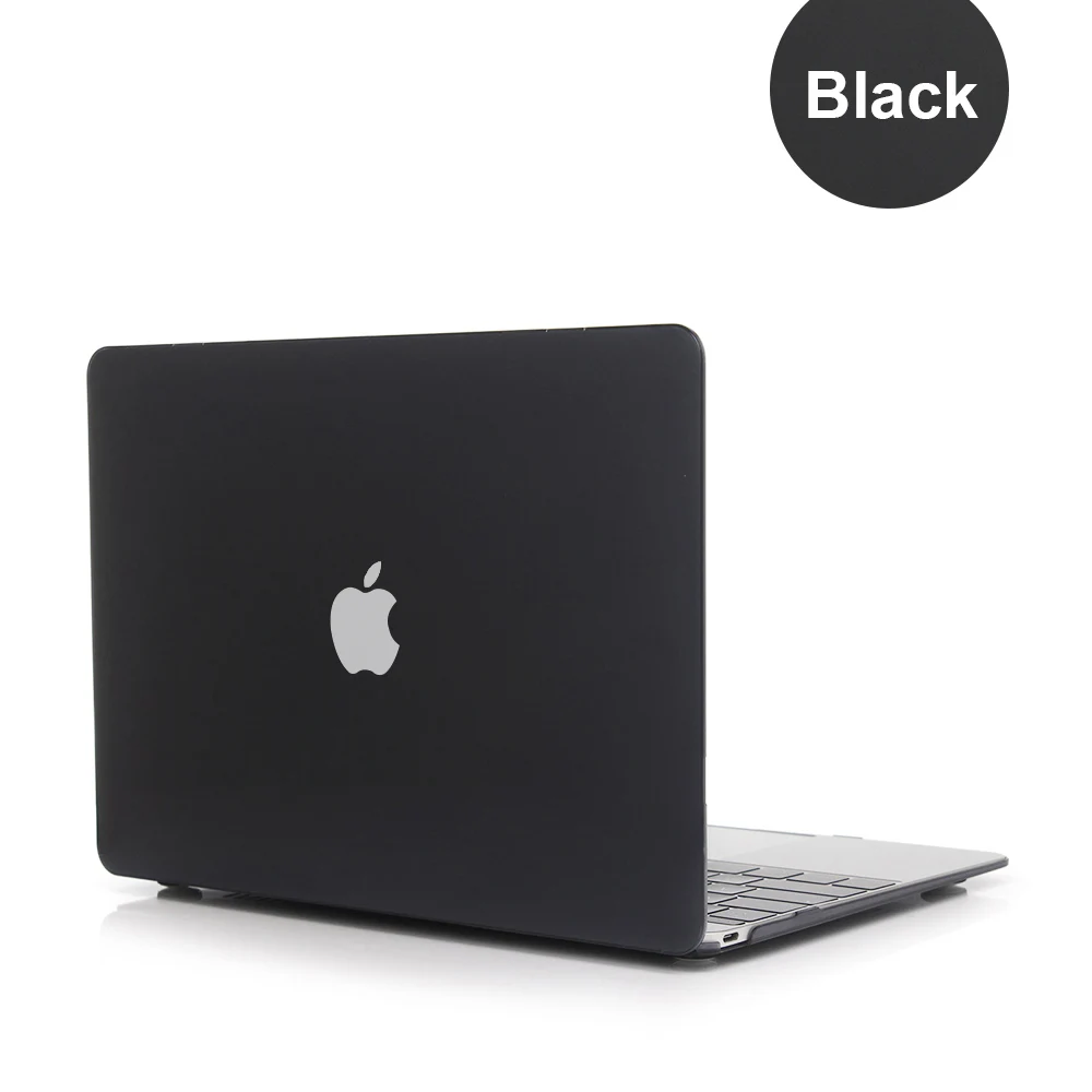 Черный Кристальный чехол для Apple Macbook Air Pro retina 11 12 13 15 чехол для ноутбука сумка для Mac book 13,3 дюймов - Цвет: Черный