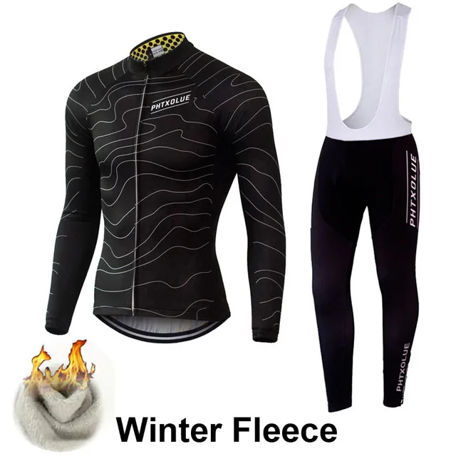 Winter Fleece 02 Phtxolue зимний термальный флисовый комплект велосипедной одежды Майо Ropa Ciclismo Invierno MTB велосипедные майки велосипед спортивная одежда - Цвет: Winter Fleece 02