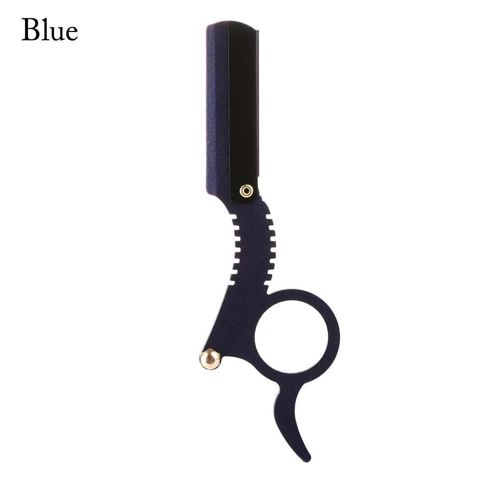 Blue no blades 1 шт., Профессиональная парикмахерская бритва с прямым краем, классическая домашняя Парикмахерская бритва с удобными лезвиями, сменный механизм для бритья бороды - Цвет: Blue no blades