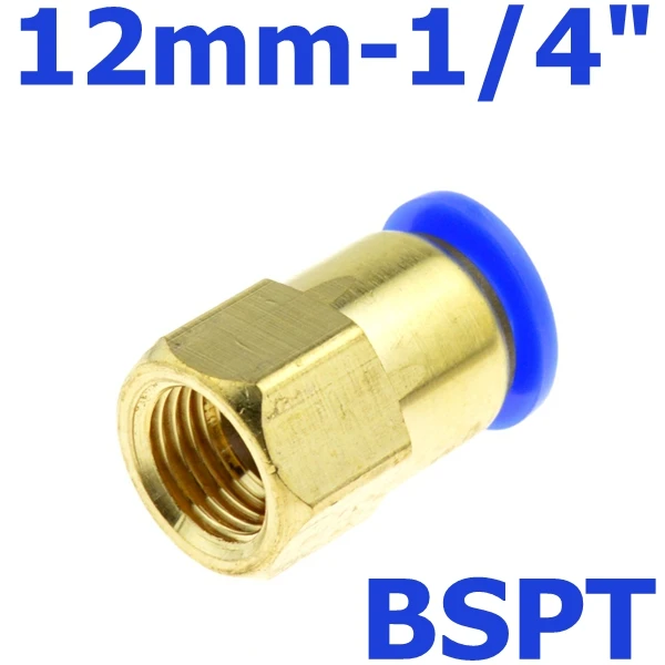 PCF12-02 Фитинг для воздушной трубы 10 мм 12 мм 8 мм 6 мм шланг 1/" 3/8" 1/" BSP 1/4" Женский латунный пневматический, с резьбой соединитель быстроразъемный фитинг - Цвет: PCF12-02