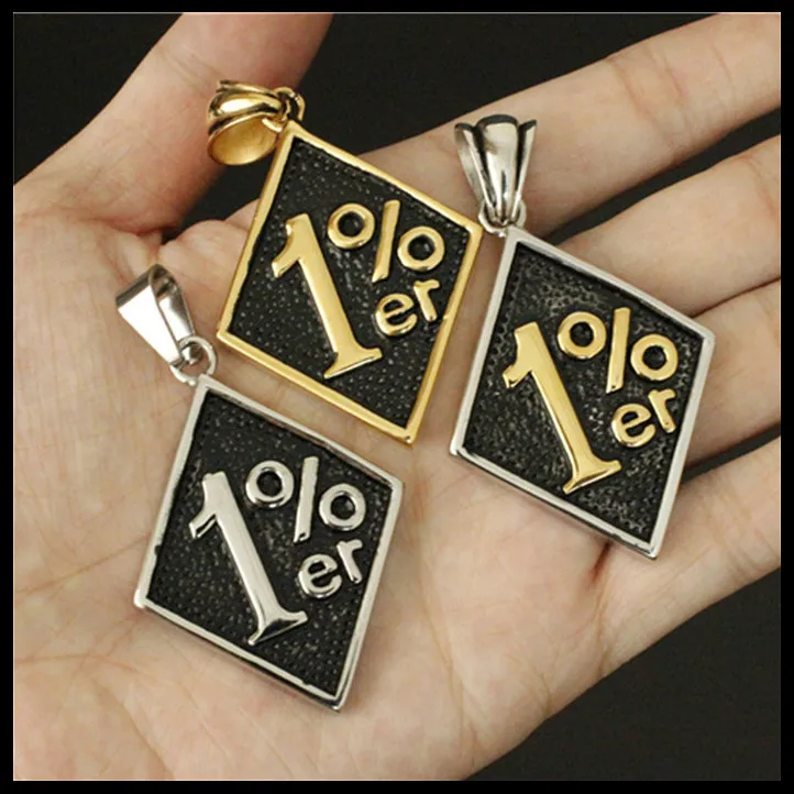 

1 шт. новейший Байкер 1% кулон 316L нержавеющая сталь Полировка крутой мужской золотой популярный кулон