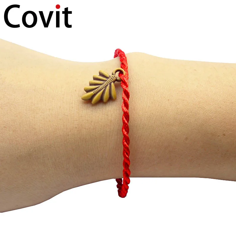 Женский браслет Covit Красный Регулируемый ручной работы ювелирное изделие