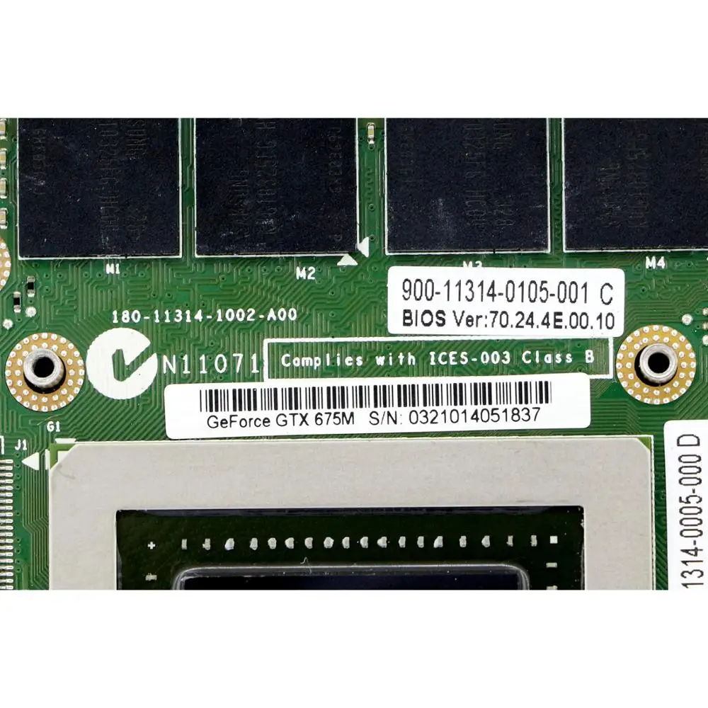 HXD3N/7W4GT GTX 675m GDDR5 2 Гб MXM 3.0b Графика видеокарта N13E-GS1-A1 для Alienware M17x R4/M18x R2