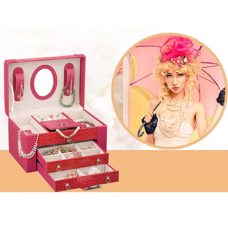 

Large Capacity Makeup Organizer,Women Travel Jewelry Storage Box Container Bag Case,Portable Cosmetic Organizer Make Up Suitcase