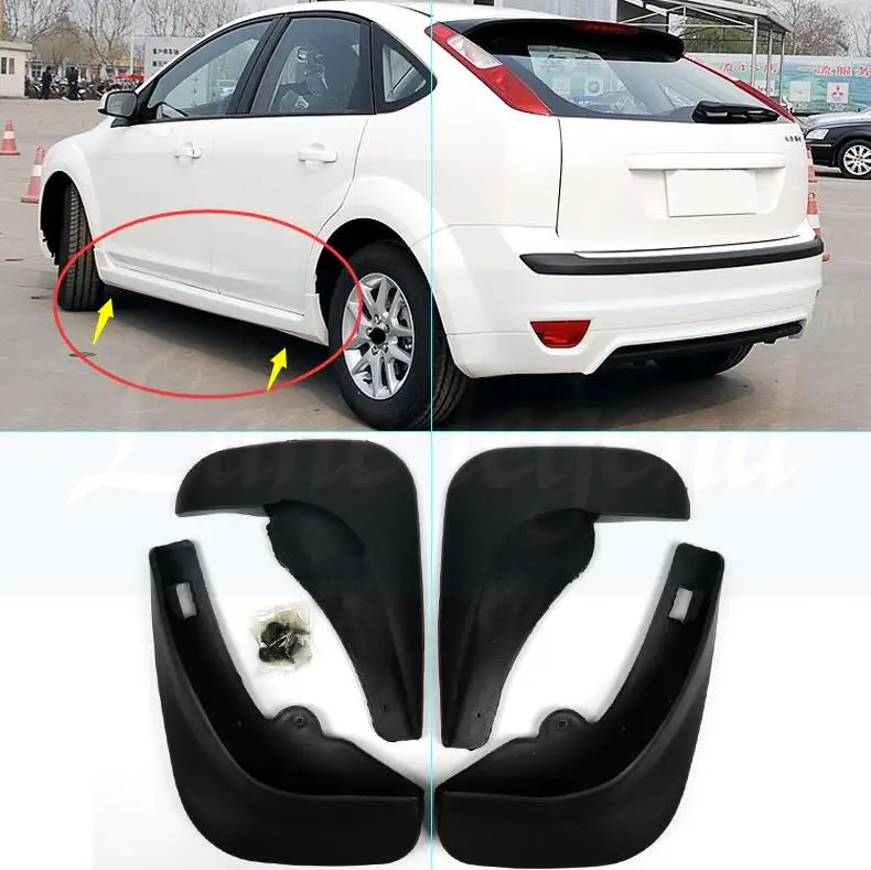 Please note that B Высокое качество АБС пластик автомобильный крыло брызговики Брызговики для 2005-2011 Ford Focus 2 MK2 5dr HB - Цвет: Please note that B