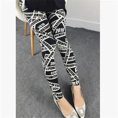 K090 Letters cloth CHSDCSI, новинка, модные женские леггинсы, в клетку, с принтом, для фитнеса, тонкие леггинсы, штаны с высокой талией, Стрейчевые брюки, сексуальные леггинсы - Цвет: K090 Letters cloth