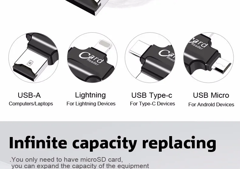 Мини OTG USB флэш-накопитель 16 ГБ 32 ГБ Флешка для Iphone/Android/type C Высокоскоростной USB 2,0 3 в 1 Многофункциональный кардридер