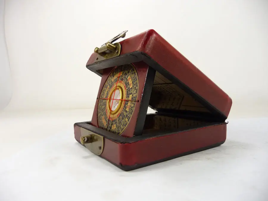 Деревянный компас ручной работы в старинном китайском стиле с рисунком дракона