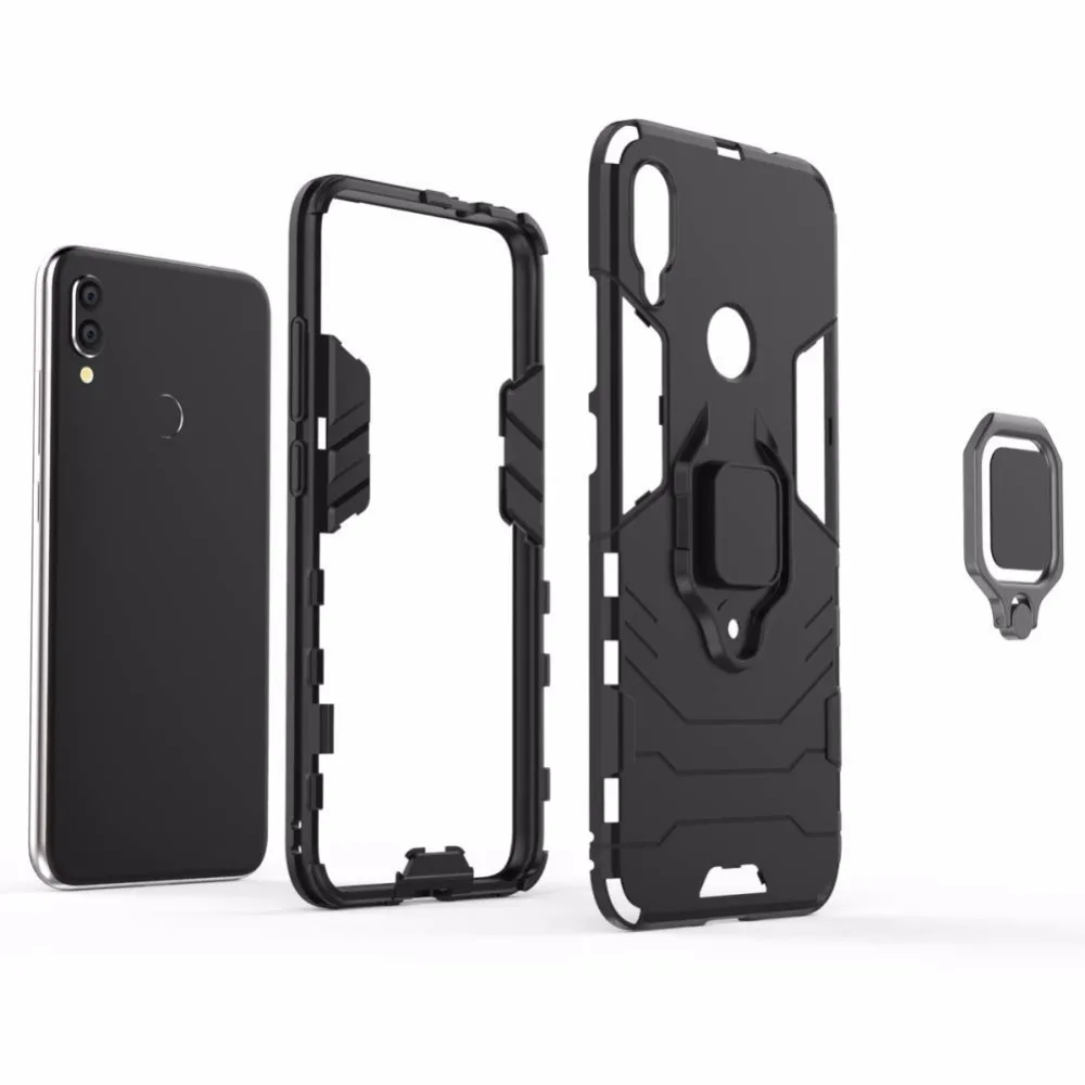 Чехол для Xiaomi Redmi Note 7 магнитный автомобильный держатель резиновый армированный