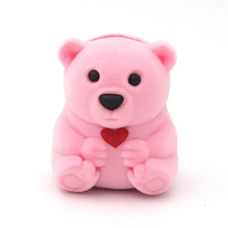 Style 4 pink Бархатная мультяшная животные панда Санта Клаус Ювелирная Подарочная коробка Свадебная коробочка для обручальных колец для ожерелья Серьги Браслет Упаковка - Цвет: Style 4 pink
