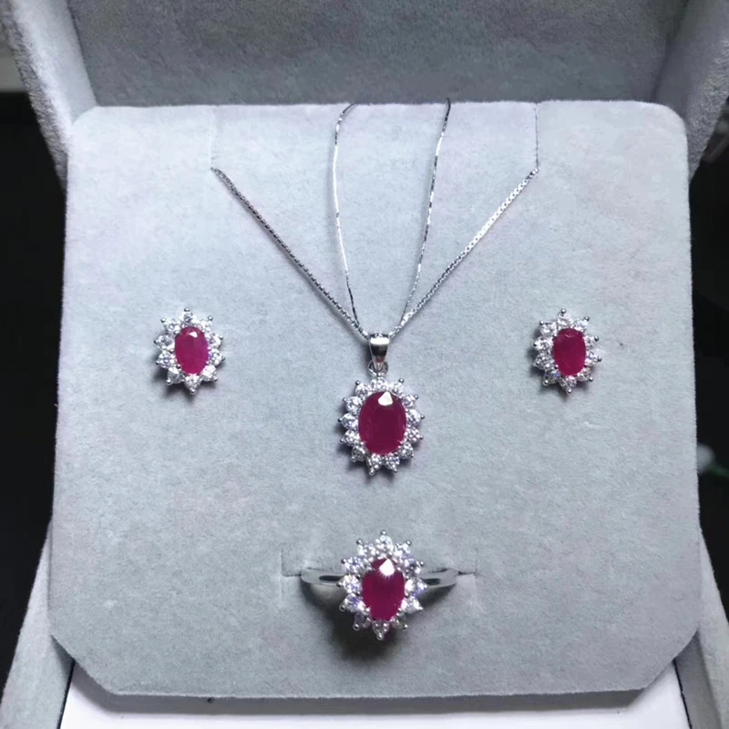 Комплект ювелирных украшений для женщин колье/серьги-гвоздики из 925