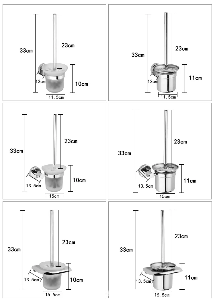 

Houmaid Shower Room Wc Wall Mounted Brush Holders Set Stainless Steel Clean Brush Washroom Accessories Toilet Cleaning Brush