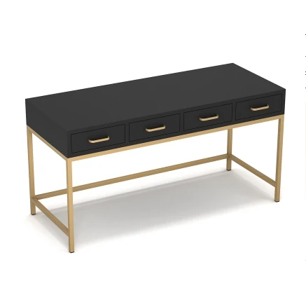 Black 4 drawer Луи модный простой европейский стиль спальня комод современный минималистичный железный металлический стол черный Американский Скандинавский стол для макияжа - Цвет: Black 4 drawer