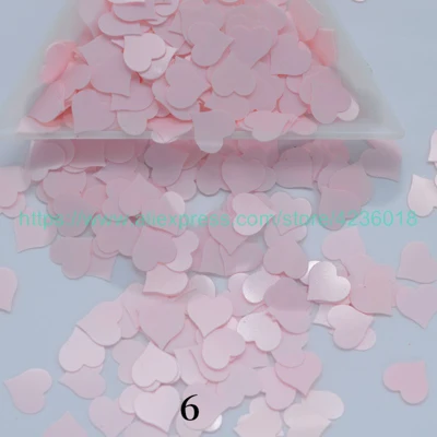 6. pink Блестки 25 г 8 мм плоская форма персикового сердечка ПВХ свободные блестки для рукоделий раззноцветные часы украшения ручной работы DIY аксессуар - Цвет: 6. pink