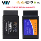 (10 шт.) ELM 327 V1.5 OBD2 WIFI Без PIC18F25K80 автомобильный диагностический сканер инструмент elm327 Wi-Fi v1.5 для AndroidIOS сканер