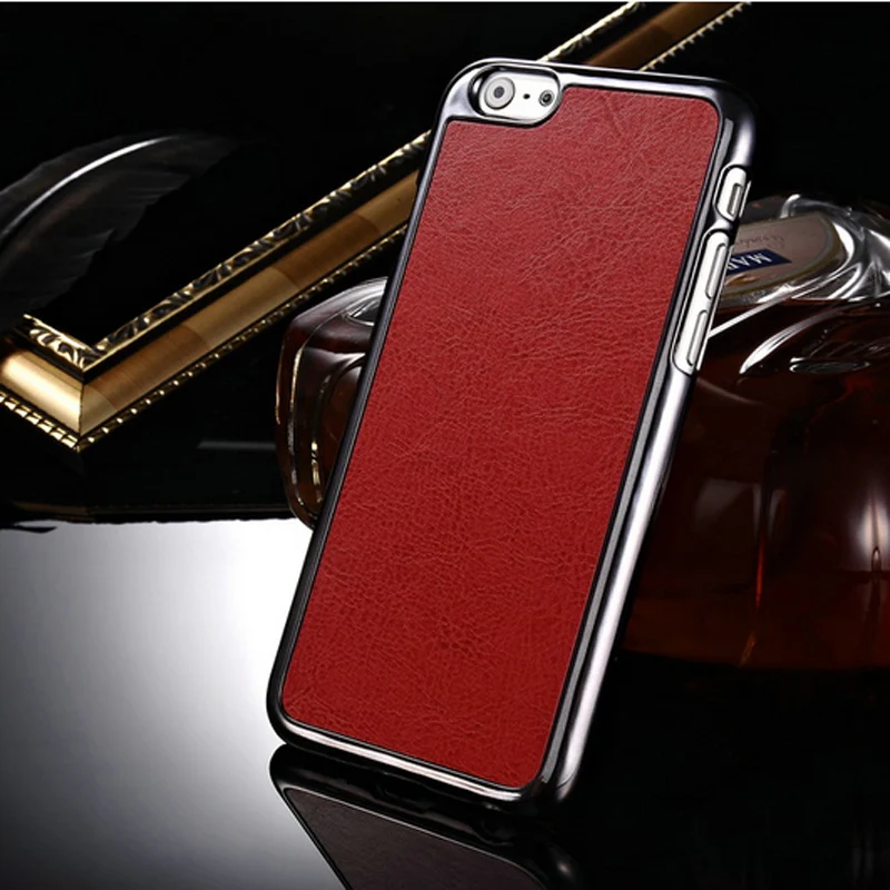Ретро Жесткий Чехол для iPhone 6 6s 4 7 &quotдюймов Роскошный PU кожаный + хромированный