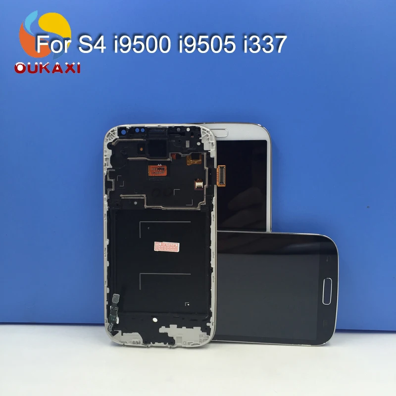 Новый сенсорный ЖК экран для Samsung Galaxy S4 дисплей с рамкой I9500 i337 дигитайзер