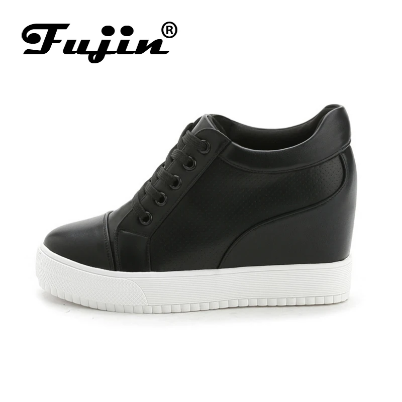 Fujin/брендовая летняя дышащая обувь Женская на танкетке 7 см повседневная высокой