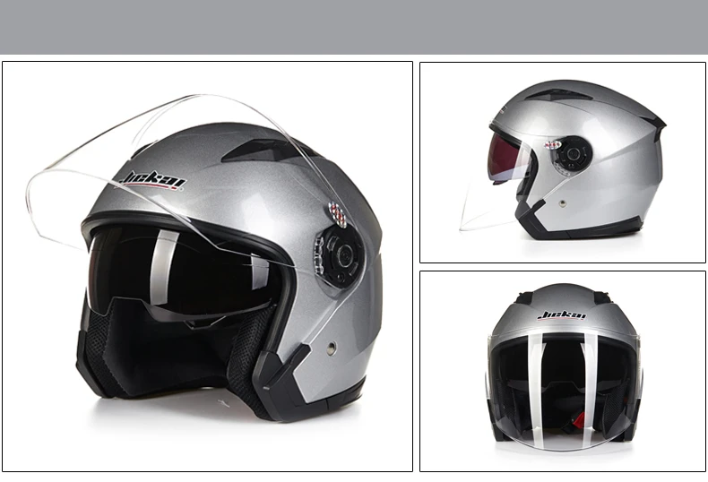 Jiekai 512, полулицевой мотоциклетный шлем с двойными линзами, Capacete Para moto cicleta Cascos moto, винтажные шлемы для скутера