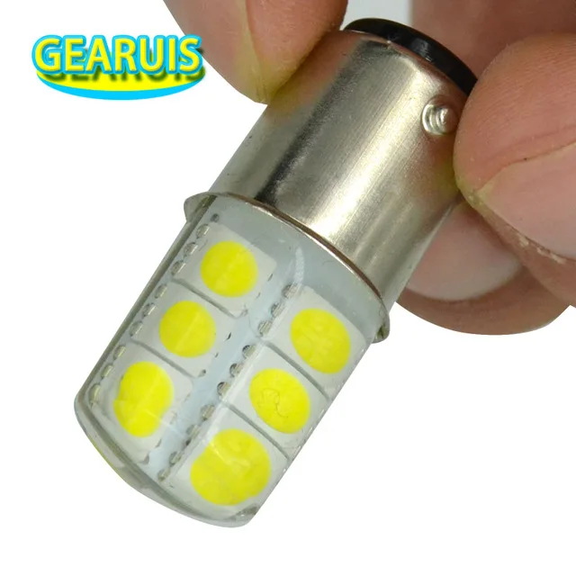 100 шт. P21/5 Вт S25 1157 силиконовая BAY15D 12SMD 5050 Светодиодный лампа 2 Холодный белый 8000K