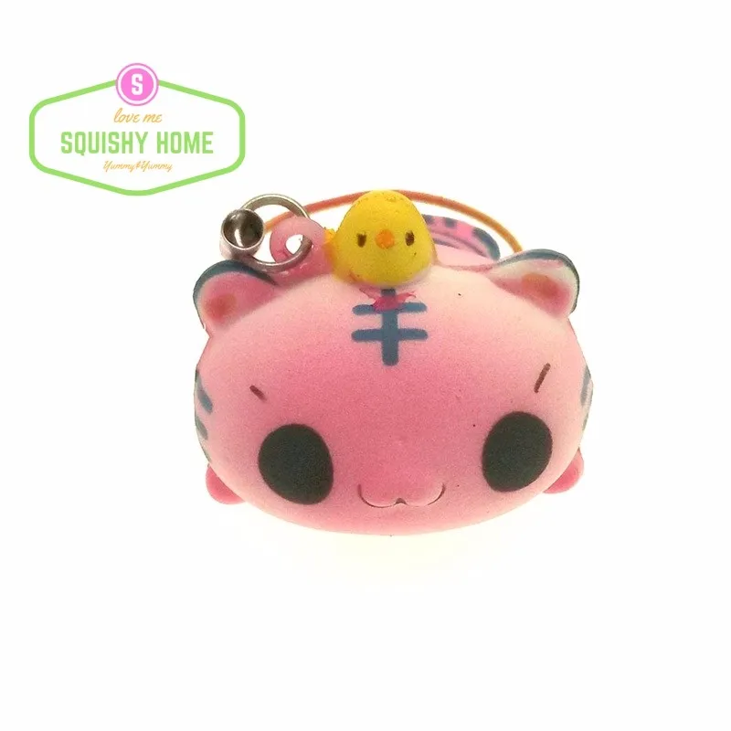 Kuutti Squishy случайный цельный розовый Kawaii Smile TIGER телефонный ремешок Yummy Sleeping / Face Up CUTE